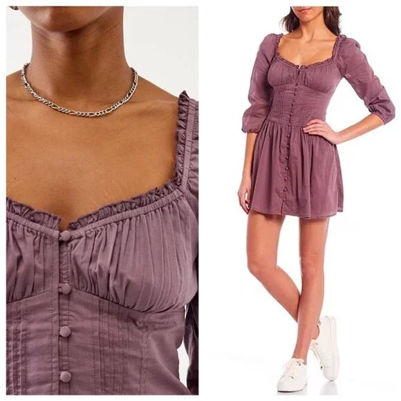 NWT BDG Urban Outfitters Lydia 3/4 Sleeve Corsetry Mini Dress, size X Small - Picture 11 of 11